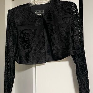 Vintage 90s Alex Evenings Mother of the Bride Black Women's Jacket